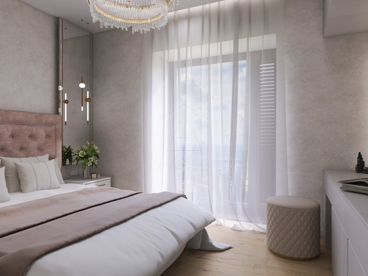 Дизайн двухкомнатной квартиры 67 м2. Спальня. Москва