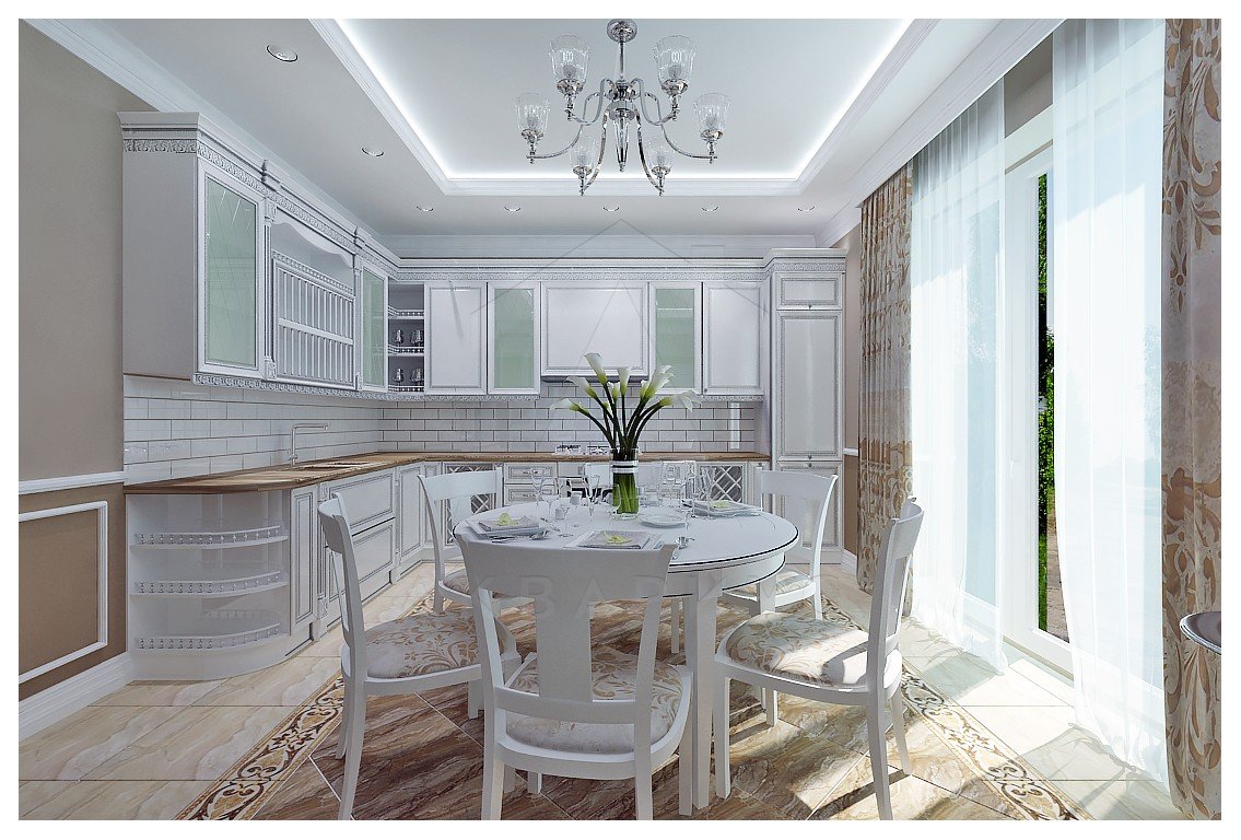 Дизайн частного дома 156 м2. Кухня. Москва