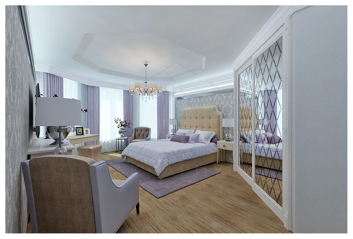Дизайн частного дома 156 м2. Спальня. Москва
