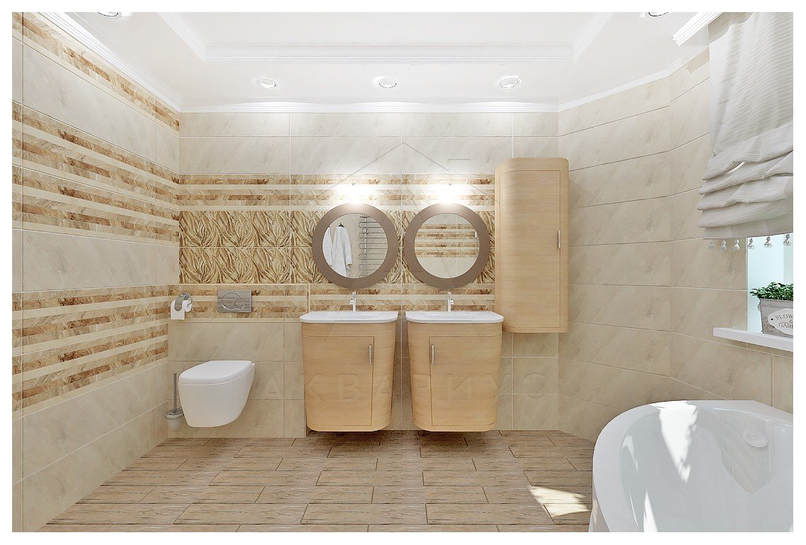 Дизайн частного дома 156 м2. Ванная. Москва