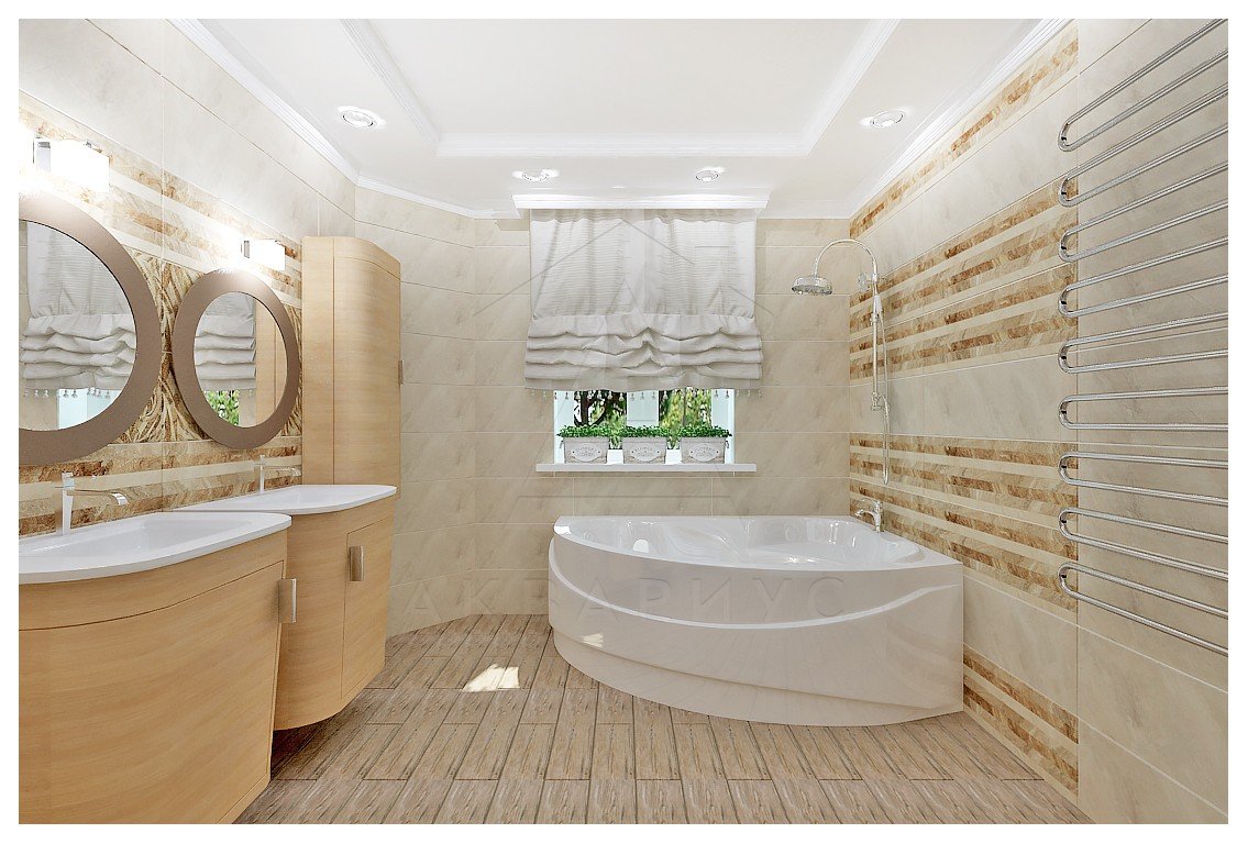 Дизайн частного дома 156 м2. Ванная. Москва